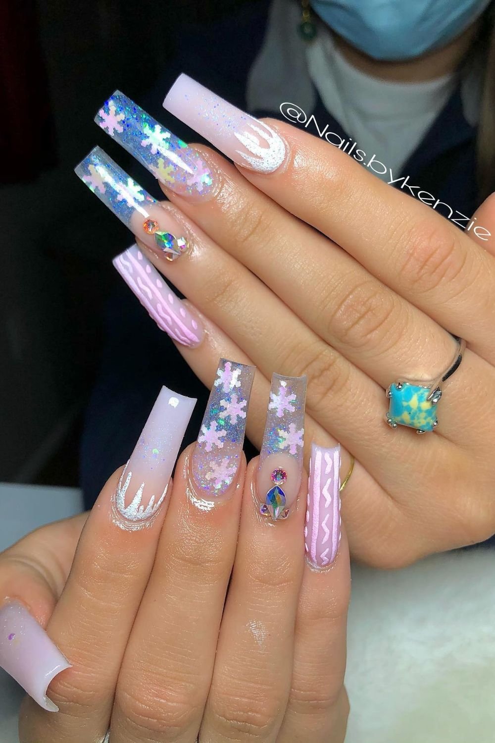 Icy Pink Snowflakes