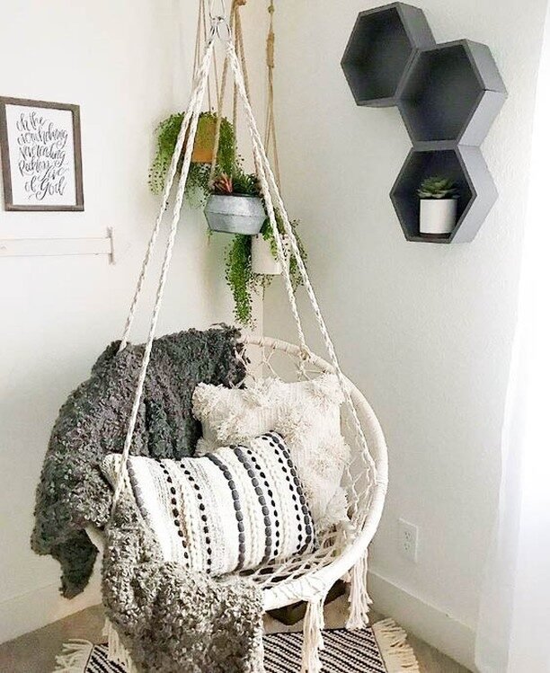 20 Boho Reading Nook Ideas: Create Your Dream Cozy Escape 6 Macrame Hanging Chair