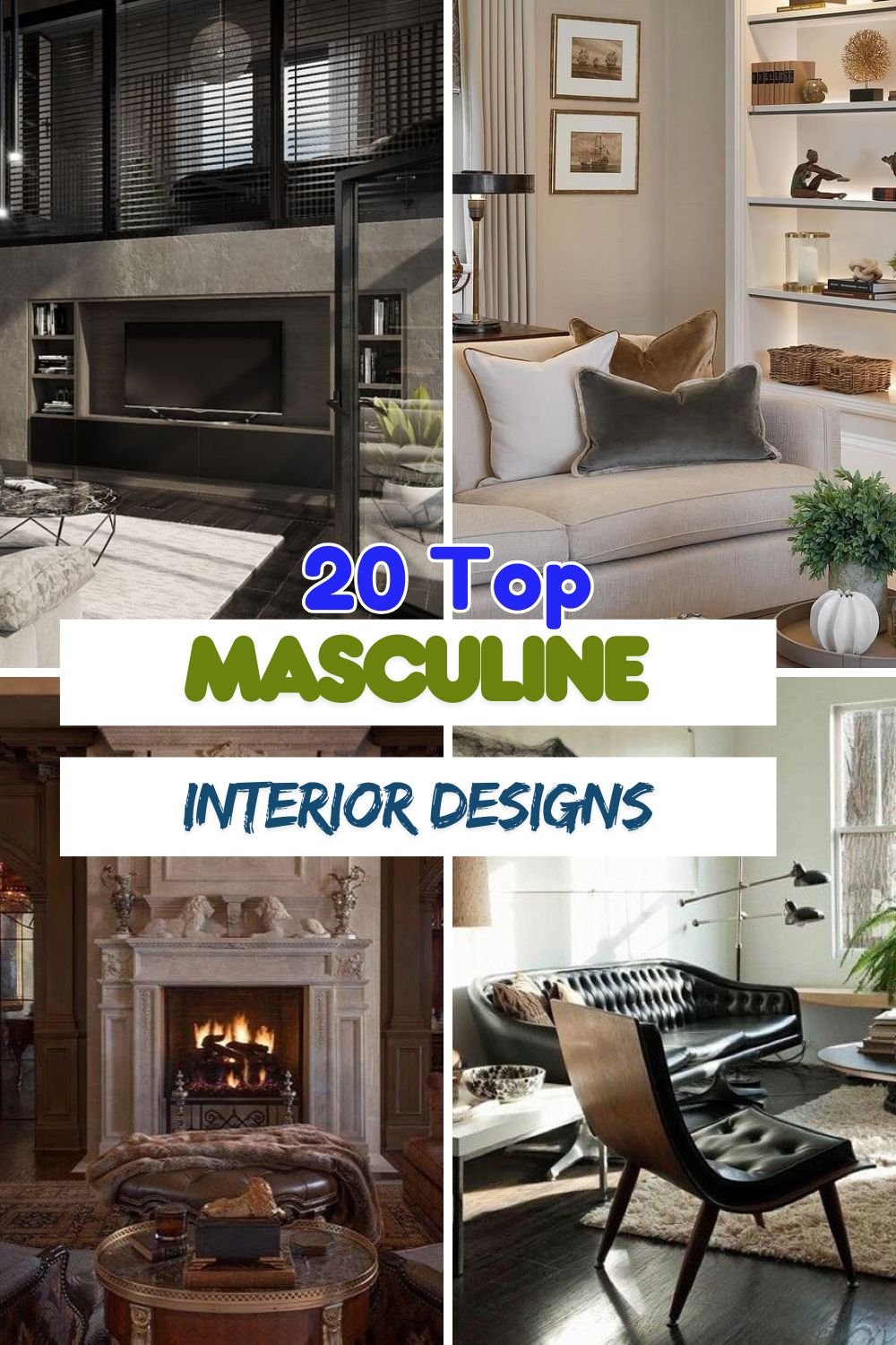 20 Masculine Living Room Ideas That Are Bold and Sophisticated 22