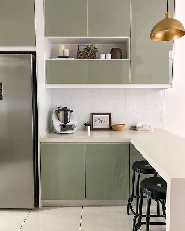 20 Modern Sage Green Kitchen Ideas: Sleek & Calming Designs 5 Minimalistic Dark Sage