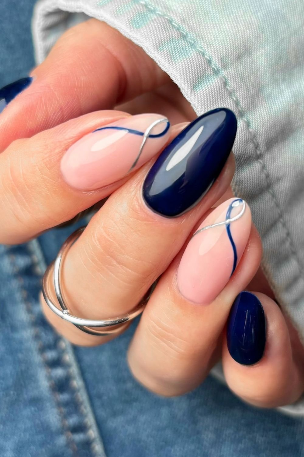 Navy and Nude Swirls