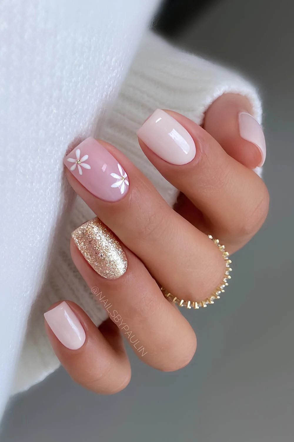 25 Elegant Neutral Nail Ideas for a Sophisticated Look 15 Glitter Accent