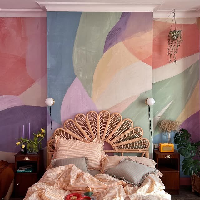 25 Colorful Bedroom Ideas That Will Brighten Your Day 22 Rainbow Bohemian