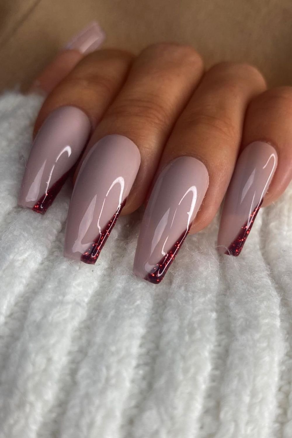 Red Glitter Tips