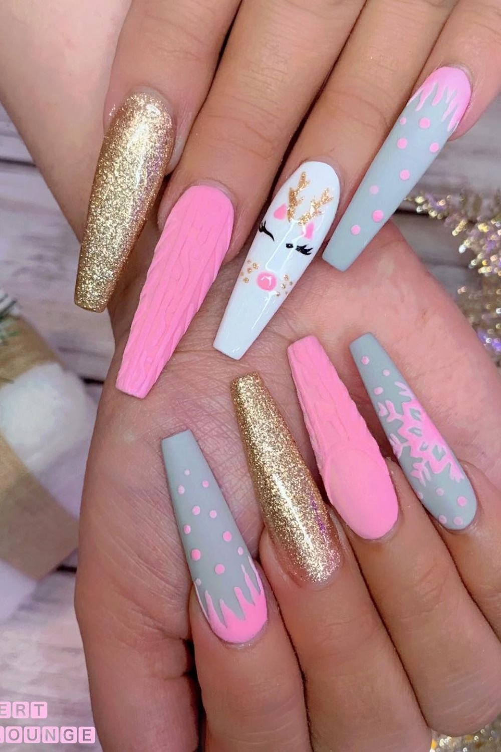 Reindeer and Gold Sparkle