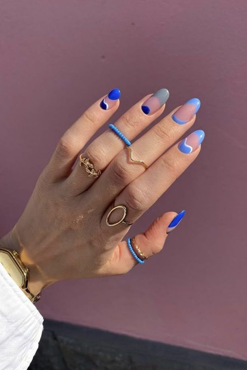25 Stunning Royal Blue Nail Designs You’ll Want Right Now 2 Playful Color Block
