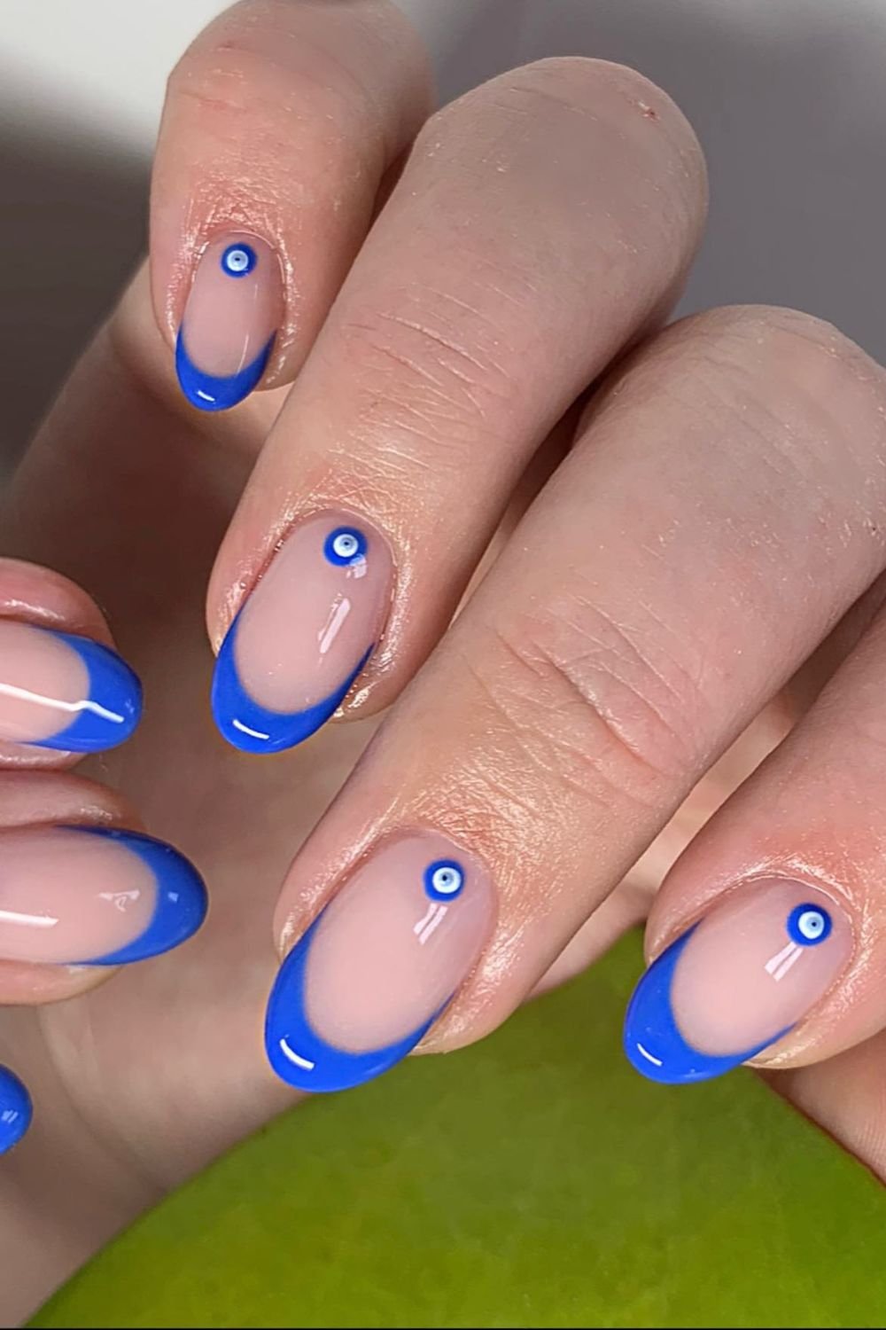 25 Stunning Royal Blue Nail Designs You’ll Want Right Now 6 Evil Eye French Tips