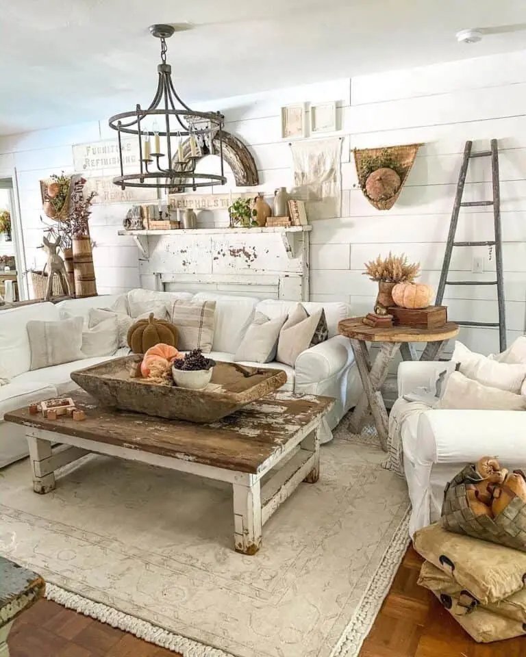 30 Fall Coffee Table Decor Ideas to Warm Up Your Home 29 Rustic Farmhouse Living Room