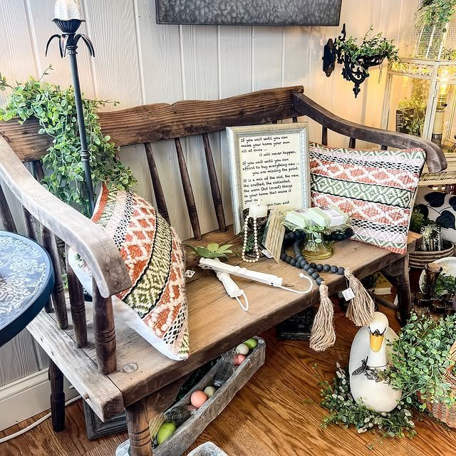 20 Garden Decor Ideas to Beautify Your Outdoor Space 12 Rustic Wooden Benches