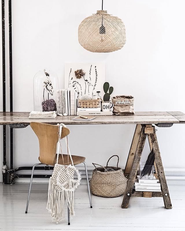 30 Easy Boho Home Office Ideas: Make Your Small Space Cozy! 14 Rustic and Raw