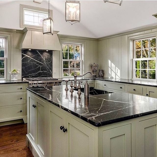 20 Modern Sage Green Kitchen Ideas: Sleek & Calming Designs 6 Sage with Black Marble