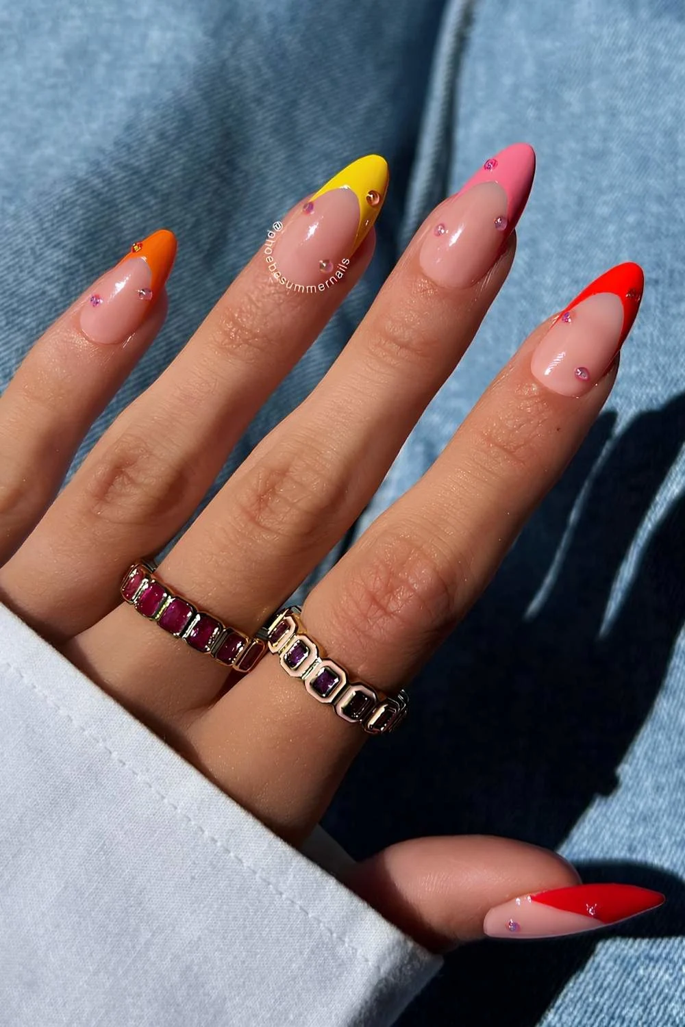 25 Cute and Colorful French Tip Nails to Copy Now 12