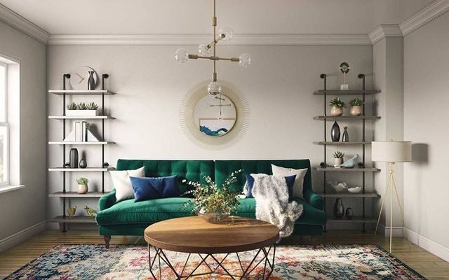 20 Modern Green Living Room Ideas: Sleek & Inviting Designs 17 Swanky Velvet Green Couch