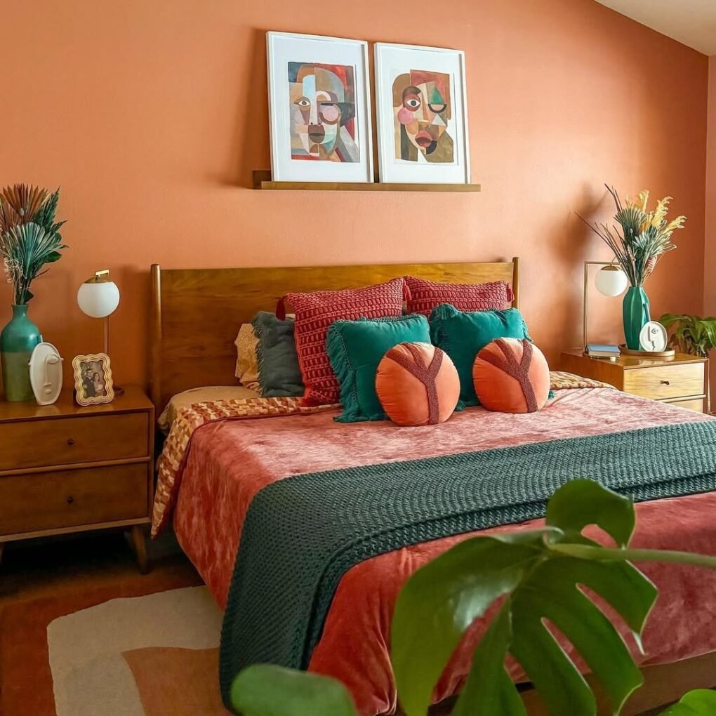 25 Colorful Bedroom Ideas That Will Brighten Your Day 7 Terracotta Fever