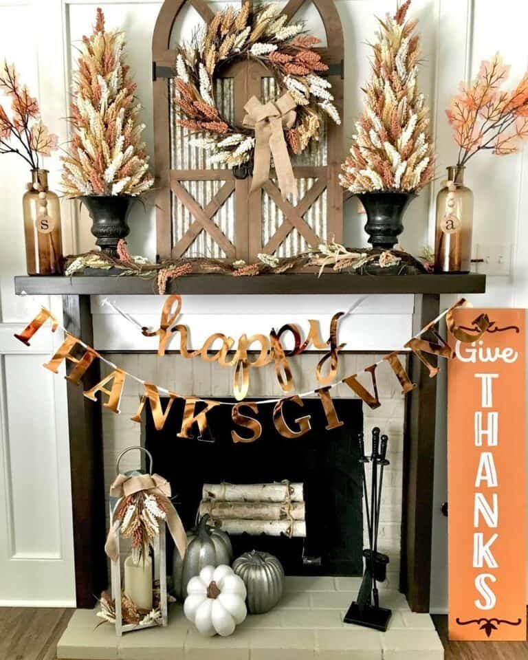 Thanksgiving Fireplace Decor