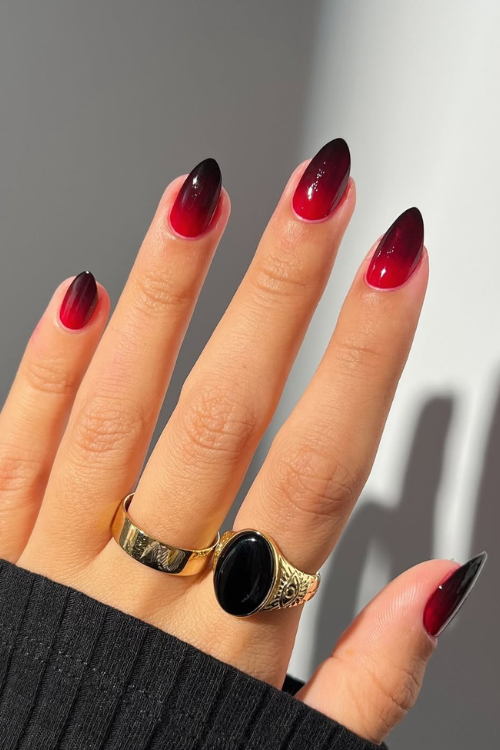 30 Halloween Nail Art Ideas 2025 for a Hauntingly Good Look 21 Vampire Fade