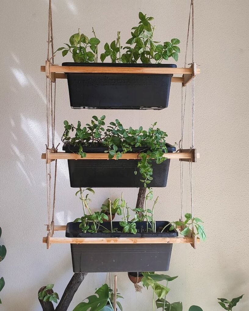20 Garden Decor Ideas to Beautify Your Outdoor Space 6 Vertical Herb Garden