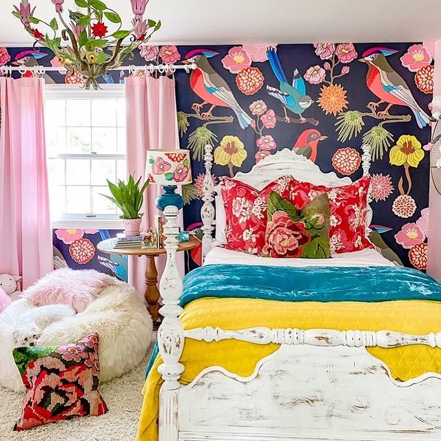 25 Colorful Bedroom Ideas That Will Brighten Your Day 11 Vintage Floral Abode
