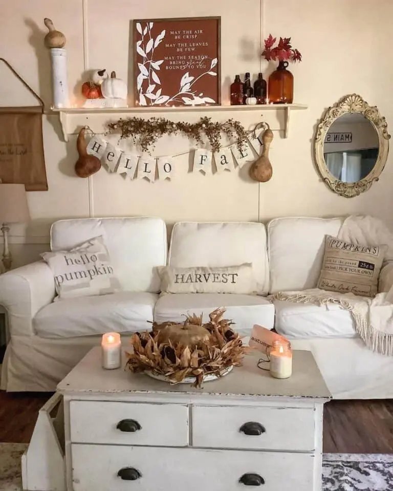 30 Fall Coffee Table Decor Ideas to Warm Up Your Home 21 White Living Room Decor
