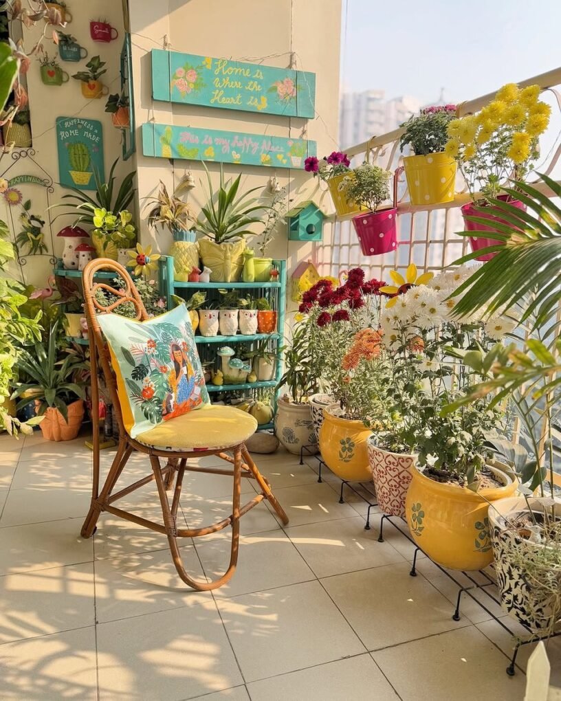15 Easy Boho Balcony Decor Ideas: Create Your Cozy Outdoor Haven 11 Wooden Crates as Tables