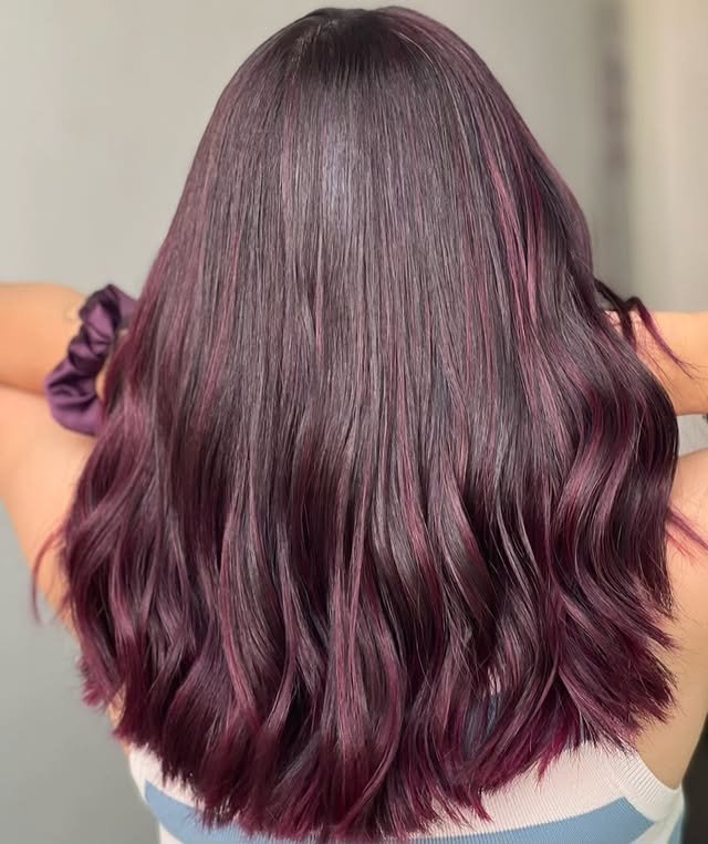30 Gorgeous Burgundy Balayage Ideas You’ll Want to Try ASAP 1 Deep Plum Burgundy Balayage