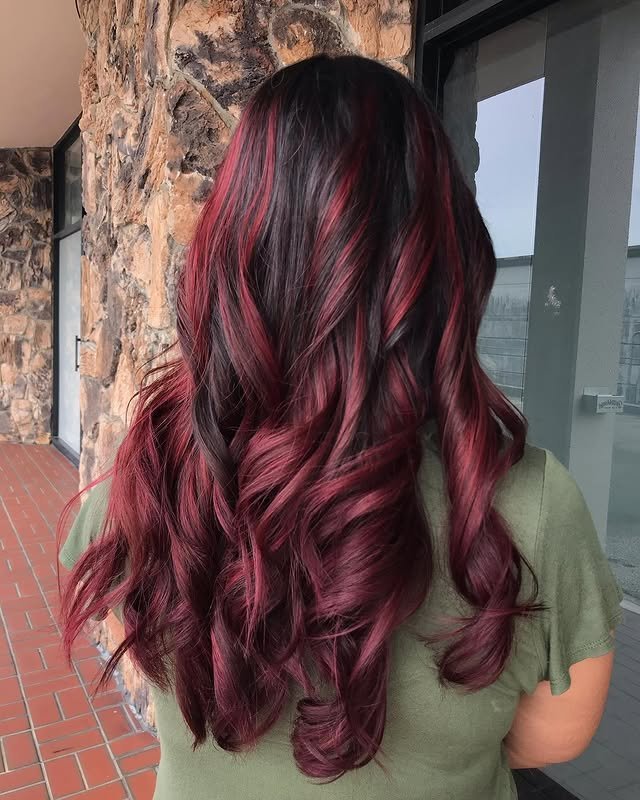 30 Gorgeous Burgundy Balayage Ideas You’ll Want to Try ASAP 28 Wavy Burgundy Balayage