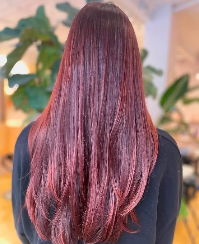 30 Gorgeous Burgundy Balayage Ideas You’ll Want to Try ASAP 21 Burgundy with Crimson Tips