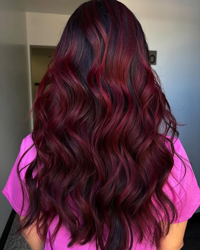 30 Gorgeous Burgundy Balayage Ideas You’ll Want to Try ASAP 4 Neon Burgundy Balayage