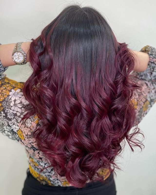 30 Gorgeous Burgundy Balayage Ideas You’ll Want to Try ASAP 5 Merlot Balayage on Dark Brown Hair