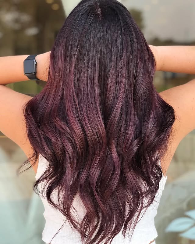 30 Gorgeous Burgundy Balayage Ideas You’ll Want to Try ASAP 6 Merlot Balayage on Dark Brown Hair