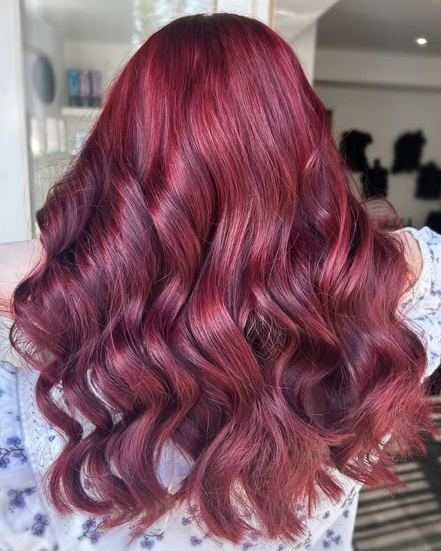30 Gorgeous Burgundy Balayage Ideas You’ll Want to Try ASAP 9 Glossy Cherry Burgundy Balayage