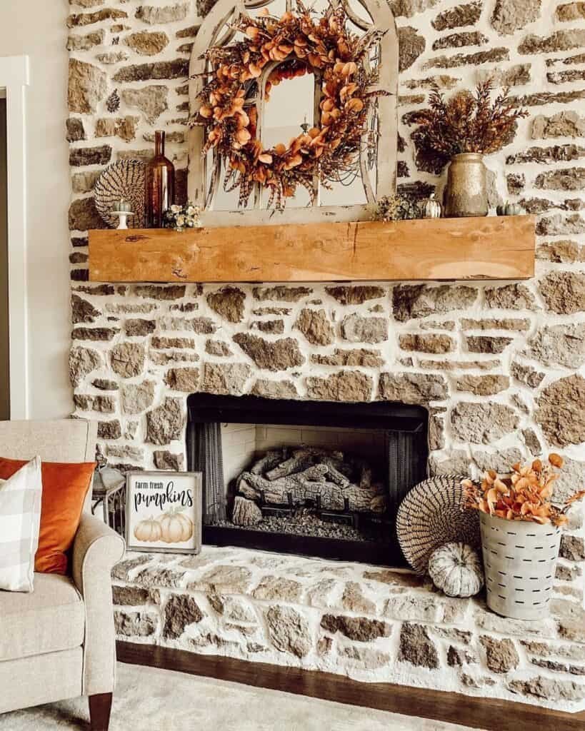 25 Chic & Cozy Fall Wreath Ideas to Celebrate the Season 8 Fireplace Wreath Decor