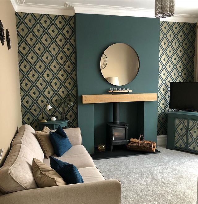20 Elegant Teal Living Room Ideas to Elevate Your Home Décor 2 Art Deco Beige Teal