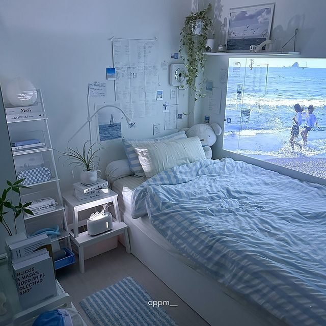 15 Blue Dorm Room Ideas for the Ultimate Student Sanctuary 3 Baby Blue Den