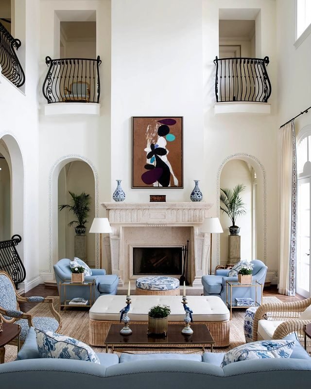 15+ Blue and White Living Room Ideas for a Timeless Look 8 Custom Sofa and Chairs
