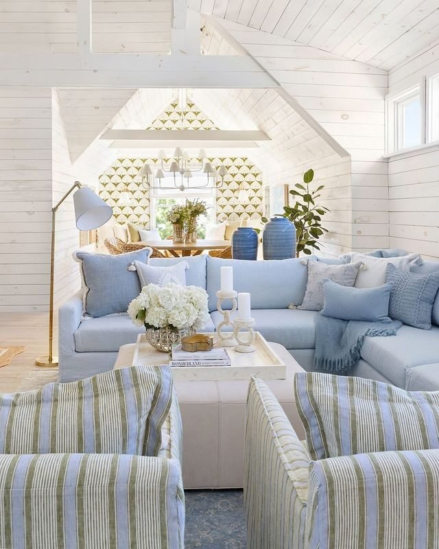 15+ Blue and White Living Room Ideas for a Timeless Look 2 Pastel Coastal Design