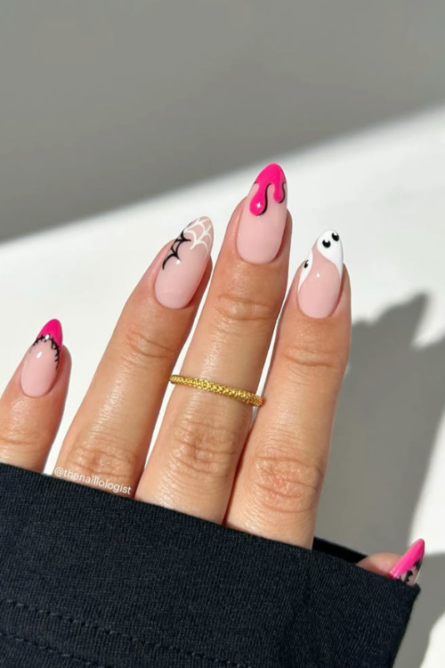 30 Halloween Nail Art Ideas 2025 for a Hauntingly Good Look 13 playful frenchies