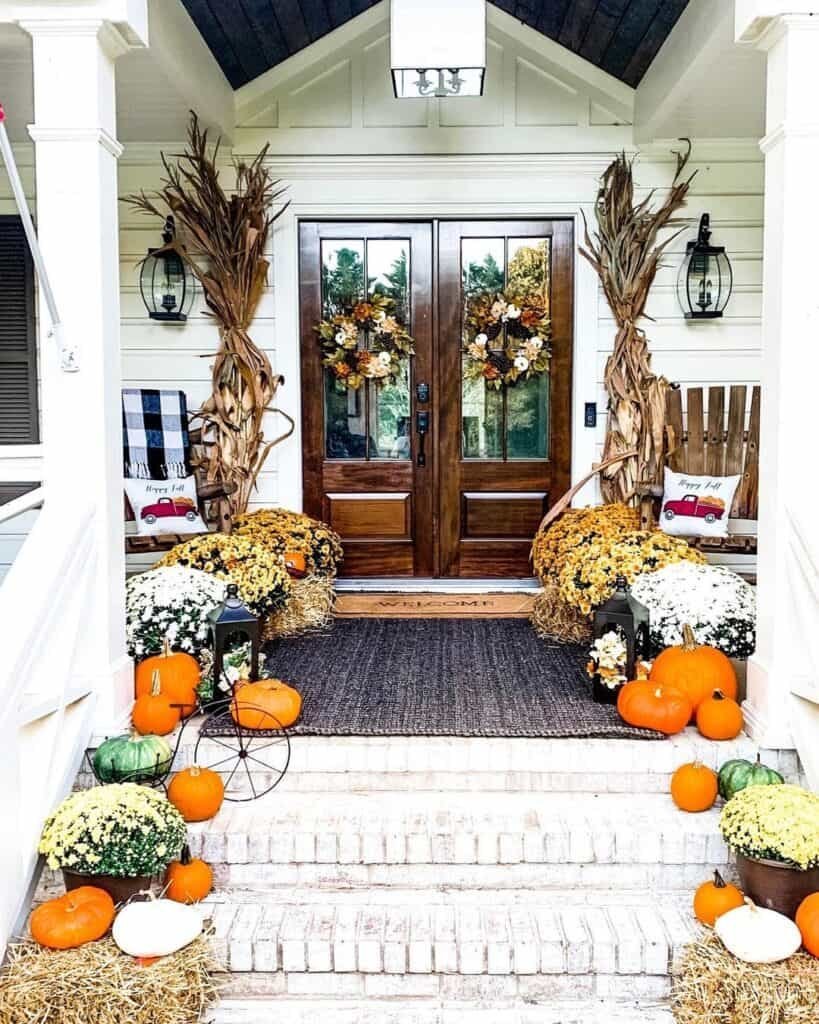 25 Chic & Cozy Fall Wreath Ideas to Celebrate the Season 1 Wreaths for Double Doors