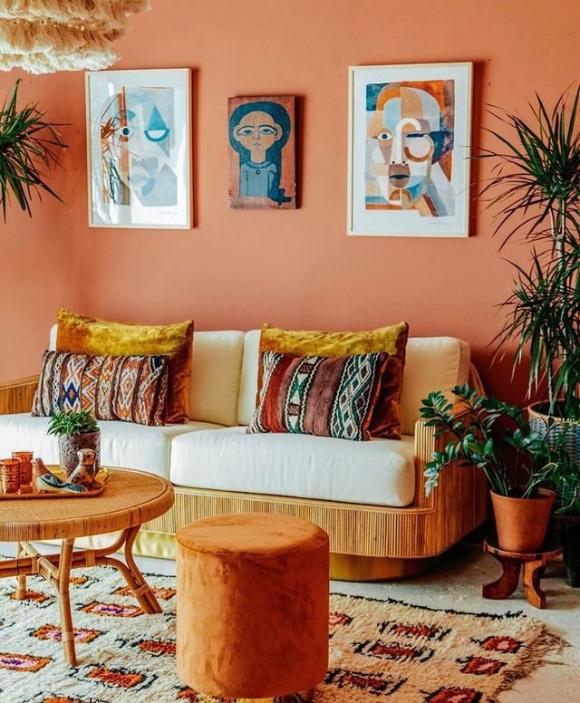 15 Orange Living Room Ideas for a Warm and Inviting Home 2 Boho Deep Carrot Orange