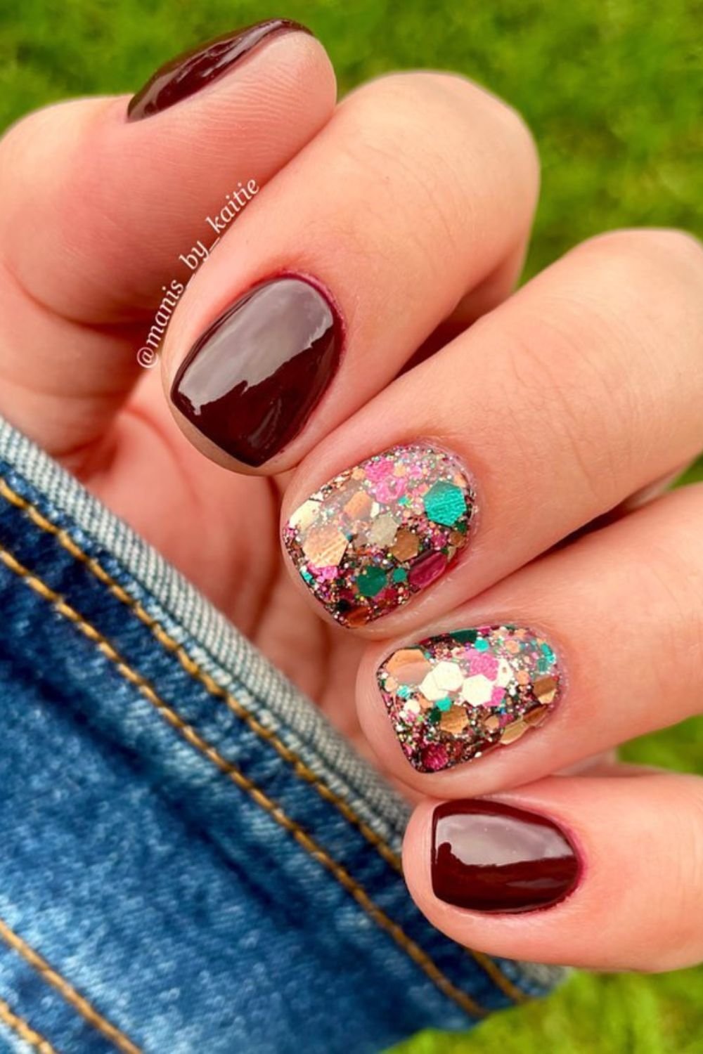 Burgundy and Glitter