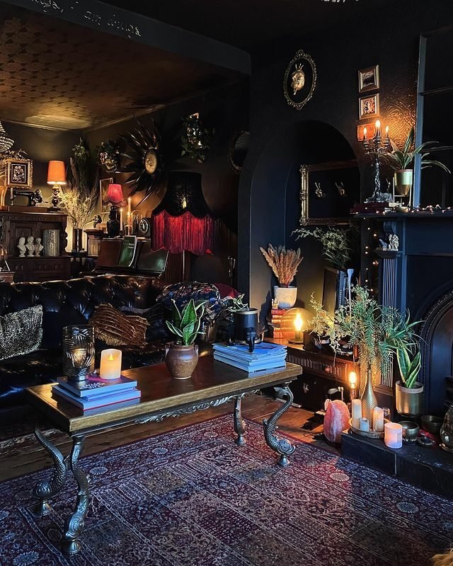 15 Cozy Dark Academia Living Room Design Tips to Try 2 Dark Academia Wall
