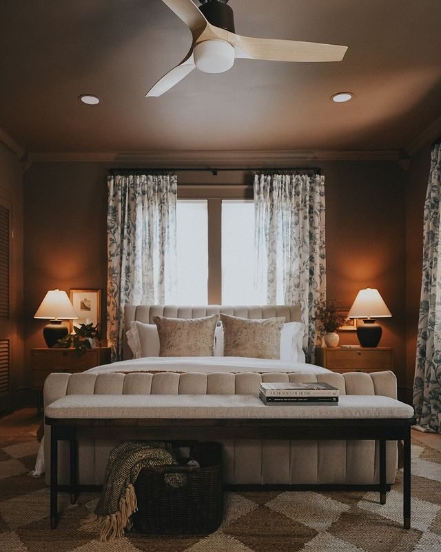 15 Dark Feminine Bedroom Ideas for a Bold and Elegant Space 8 Dramatic Fusion of Neutral and Dark Colors