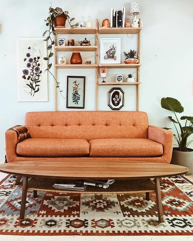 15 Beautiful Orange Couch Designs for Modern Homes 11 Dusty Orange Linen Couch