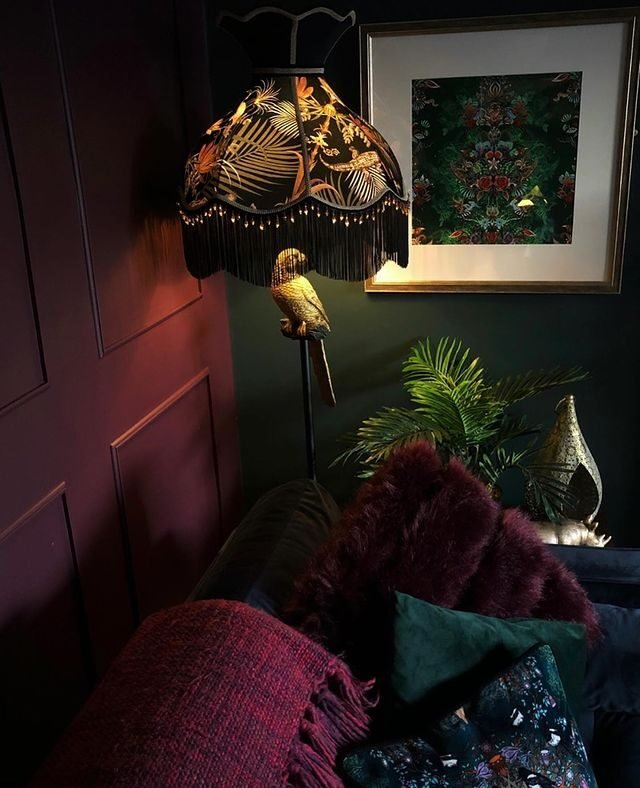 15 Burgundy Living Room Ideas for a Timeless Interior 7 Forest Green and Burgundy with Black Elements
