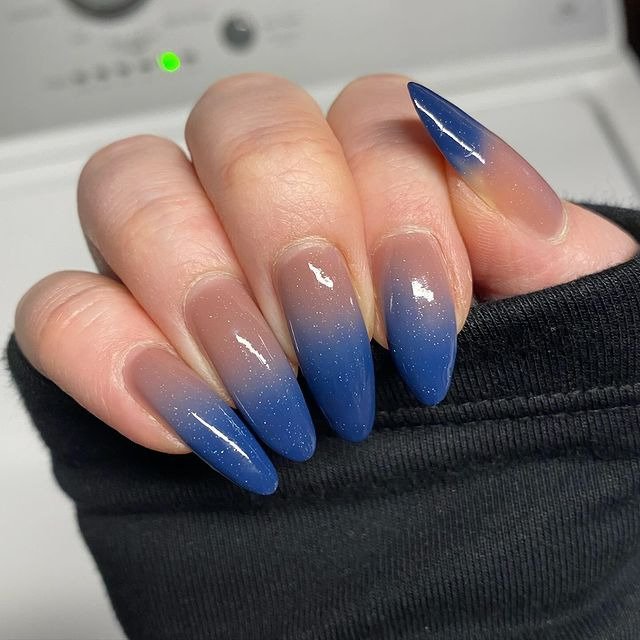 30 Winter Dip Nail Designs That Will Warm Up Your Style 6 Frosty Blue French Winter Dip Nails