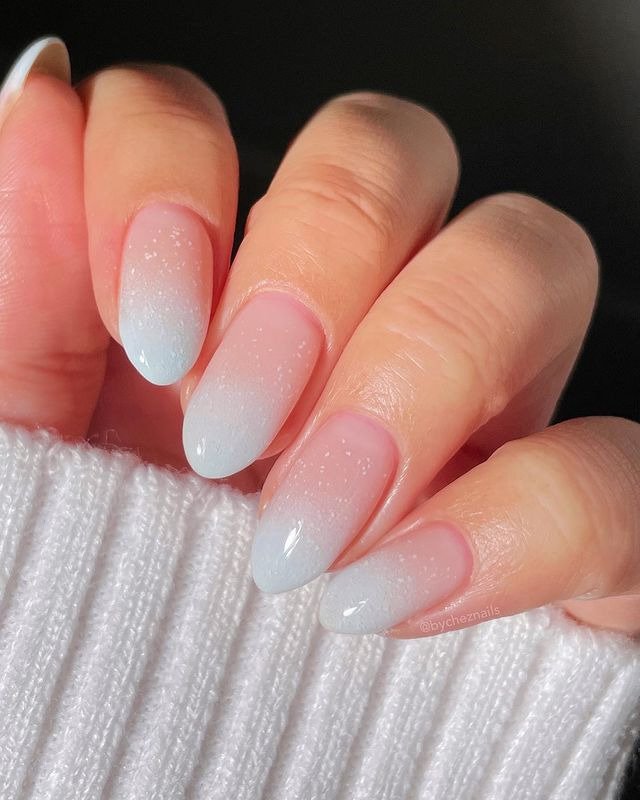 30 Winter Dip Nail Designs That Will Warm Up Your Style 19 Glistening Snowfall Tips Winter Dip Nails