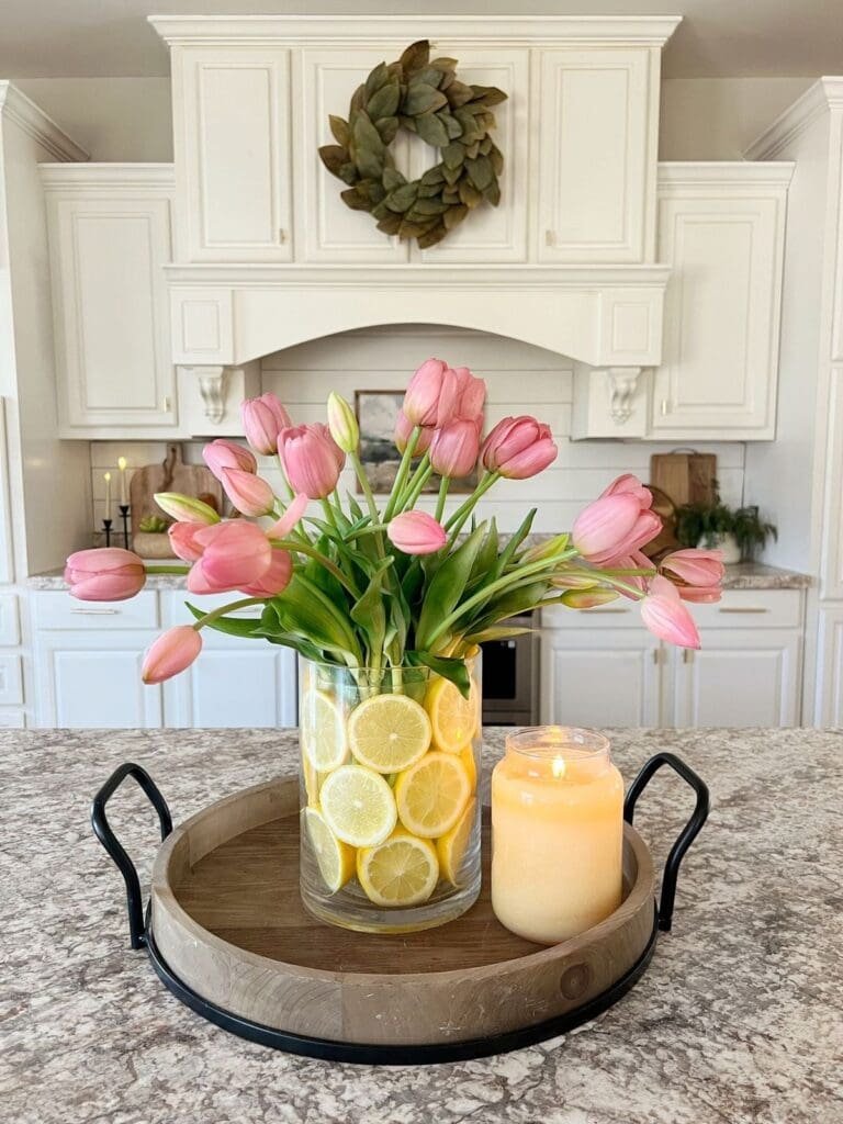 20 Beautiful Kitchen Island Centerpiece Designs 10 Lemon Floral Arrangement