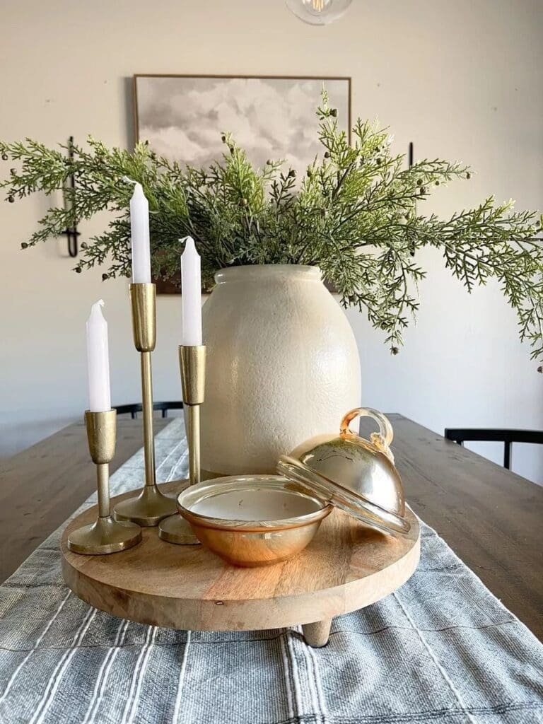 20 Beautiful Kitchen Island Centerpiece Designs 5 Brass Candle Holder