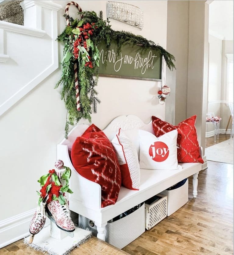 25 Christmas Entryway Decor Ideas for a Festive Welcome 22 Seasonal Throw Pillows