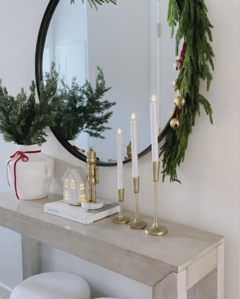 25 Christmas Entryway Decor Ideas for a Festive Welcome 26 Lit Candles